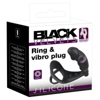 Ерекційне кільце з анальною пробкою - Black Velvets Ring & Vibro Plug
