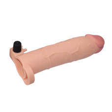 Насадка на член - Pleasure X-Tender Vibrating Penis Sleeve Add 3" Flesh