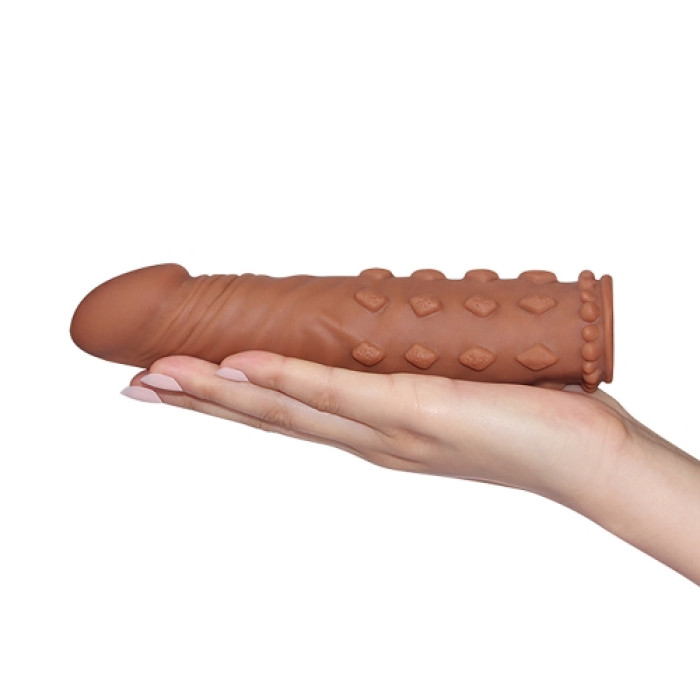 Насадка на член - Pleasure X-Tender Penis Sleeve Add 2" Brown