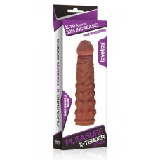 Насадка на член - Pleasure X-Tender Penis Sleeve Add 2" Brown