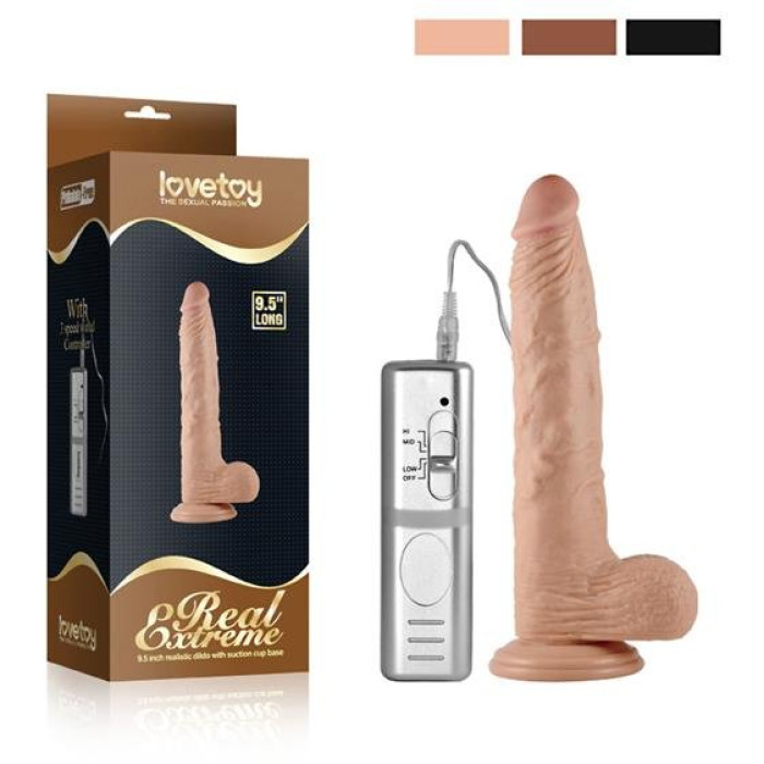Вібратор - Real Extreme Vibrating Dildo 9.5"