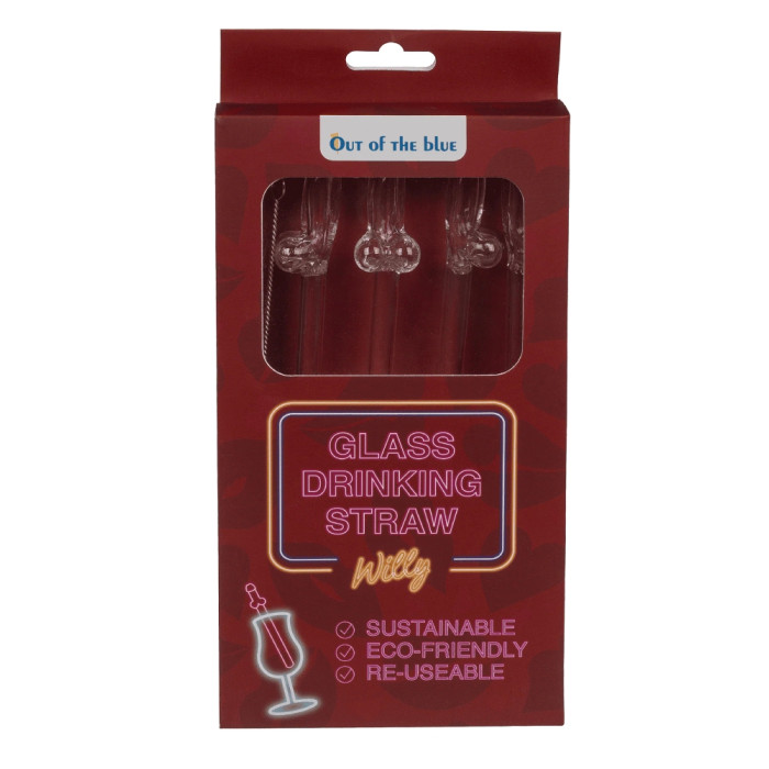 Скляні трубочки Glass Drinking Straw Willy (в наборі 4 трубочки та щіточка)
