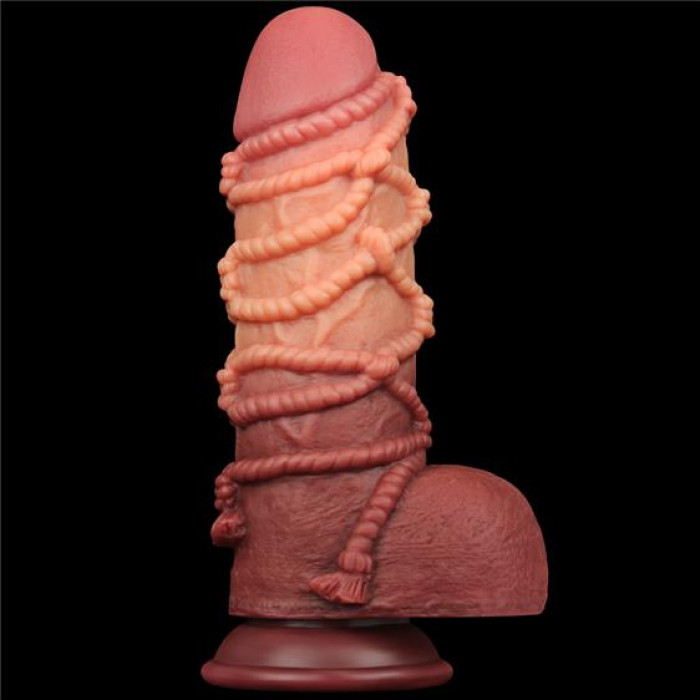 Фалоімітатор - Dual-Layered Silicone Cock With Rope 9.5" Flesh #2