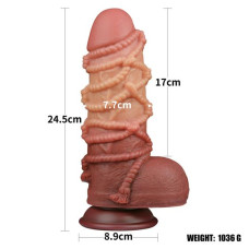 Фалоімітатор - Dual-Layered Silicone Cock With Rope 9.5" Flesh #2