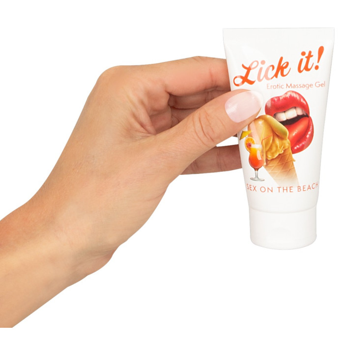 2в1 лубрикант та масажна олія - Lick It! Sex on the Beach, 50 мл
