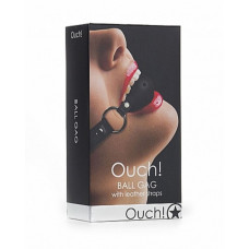 Кляп - Ouch! Ball Gag With Leather Straps Black