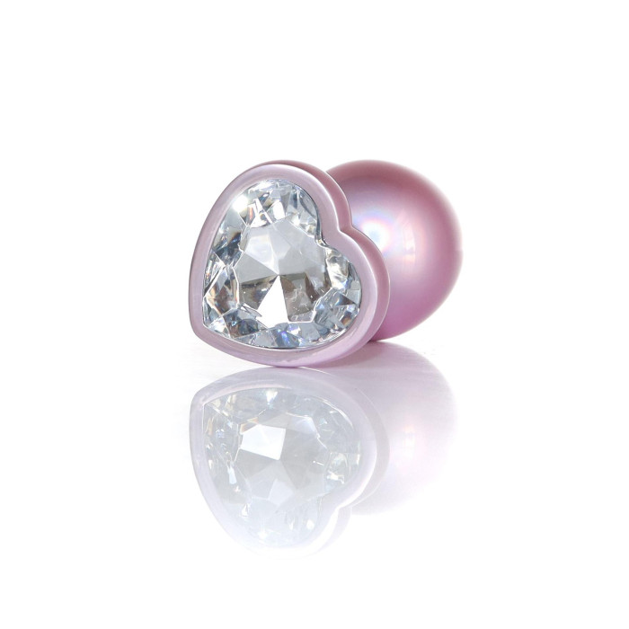 Анальна пробка - Jewellery Pearl Pink Heart Plug Clear L
