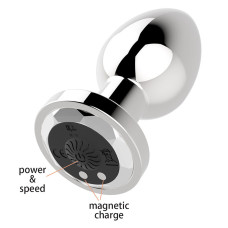 Анальна пробка - Rechargeable Butt Plug Vibrator Silver