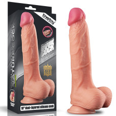 Фалоімітатор - Dual-Layered Silicone Cock 10" Flesh #1