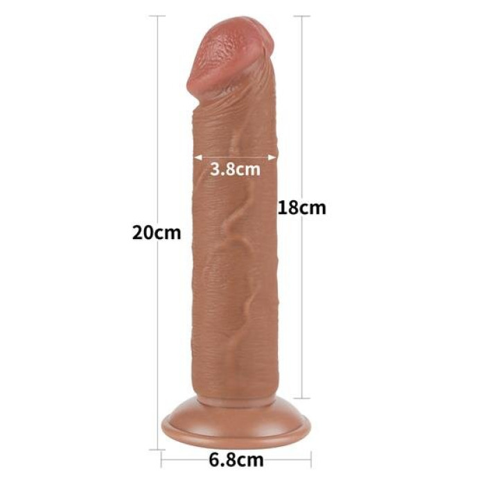 Фалоімітатор - Sliding-Skin Dual Layer Dong 8" Brown #2
