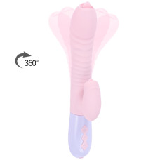 Вібратор - Silicone Vibrator USB 7 Function and Thrusting Function / Heating Pink