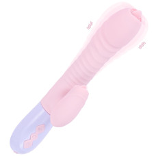 Вібратор - Silicone Vibrator USB 7 Function and Thrusting Function / Heating Pink