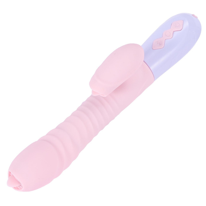Вібратор - Silicone Vibrator USB 7 Function and Thrusting Function / Heating Pink