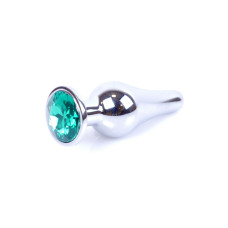 Анальна пробка - Jewellery Silver BUTT PLUG- Green