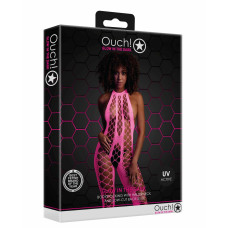 Бодістокінг - Ouch! Bodystocking With Halterneck Pink, XS/XL