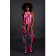 Бодістокінг - Ouch! Bodystocking With Halterneck Pink, XS/XL