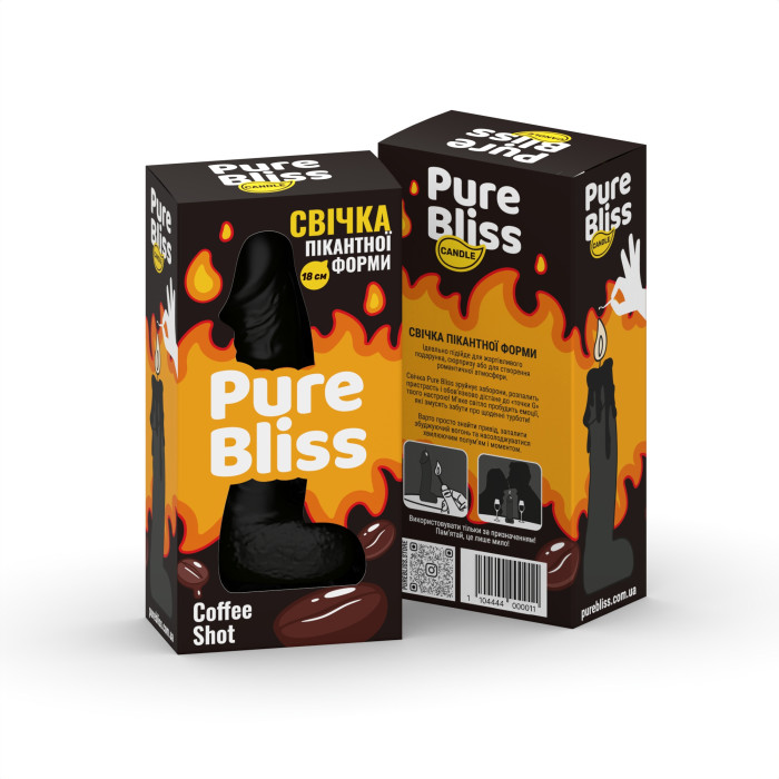 Свічка член Pure Bliss Coffee Shot Black, 18 см