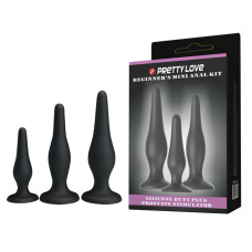 Набір анальних пробок - Pretty Love Begginer's Mini Anal Kit Black