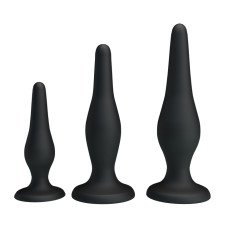 Набір анальних пробок - Pretty Love Begginer's Mini Anal Kit Black