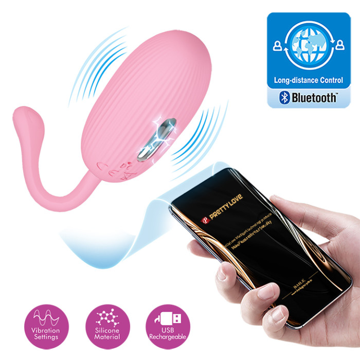 Віброяйце - Pretty Love Doreen Electric Shock Egg Light Pink (App)