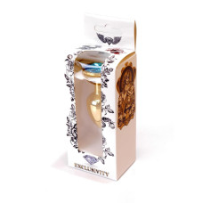 Анальна пробка - Jewellery Gold Plug Light Blue