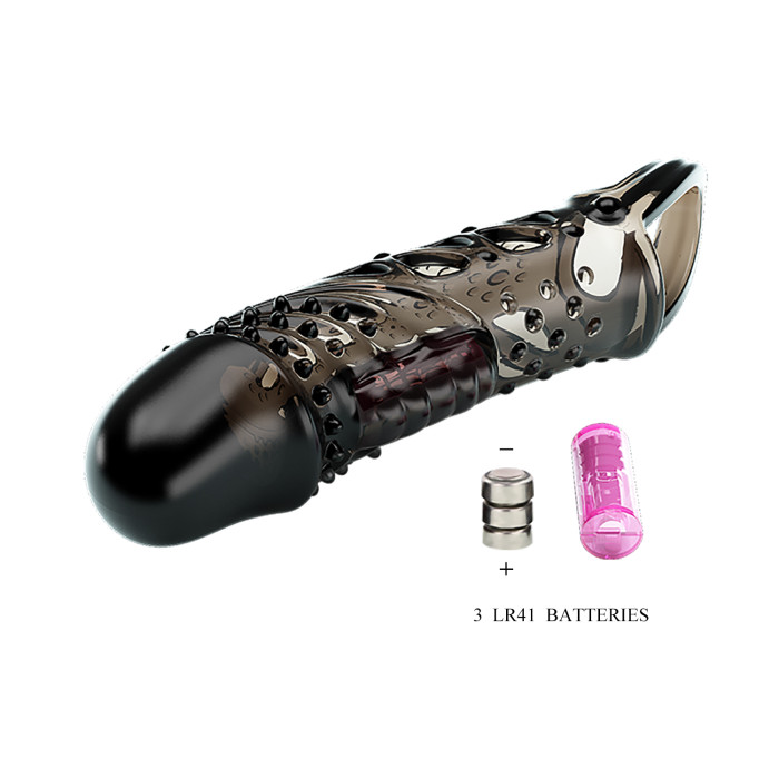 Насадка на член - Pretty Love Cecelia Vibrating Penis Sleeve Black