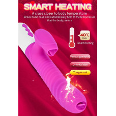 Вібратор - Silicone Vibrator USB 7 Function and Thrusting Function / Heating Purple