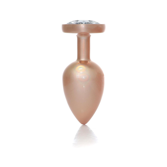 Анальна пробка - Jewellery Pearl Gold Heart Plug Clear L