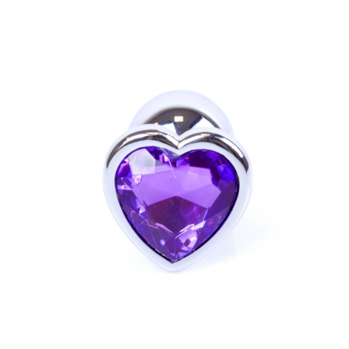 Анальна пробка - Jewellery Silver  Heart PLUG- Purple
