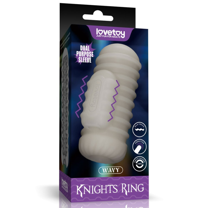 Насадка на член/мастурбатор - Knights Ring Vibrating Dual Purpose Sleeve-Wavy
