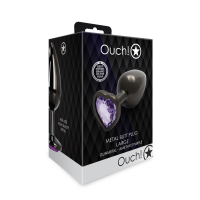 Анальна пробка - Ouch! Metal Butt Plug Large Gunmetal/Amethyst Purple