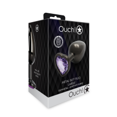 Анальна пробка - Ouch! Metal Butt Plug Large Gunmetal/Amethyst Purple