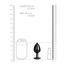 Анальна пробка - Ouch! Metal Butt Plug Large Gunmetal/Amethyst Purple