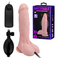 Реалістичний вібратор - Inflatable Vibrating Dildo Flesh