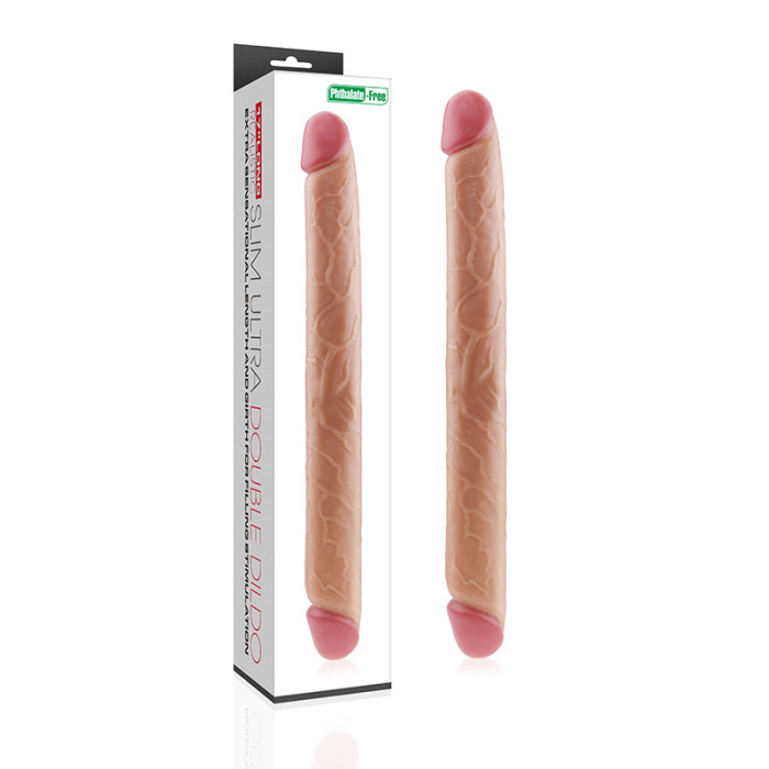 Двосторонній фалоімітатор - King-Sized Realistic Slim Ultra Double Dildo 17"