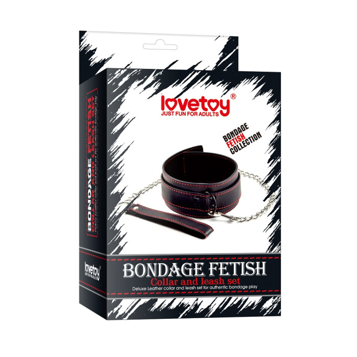 Нашийник з повідком - Bondage Fetish Collar And Leash Set