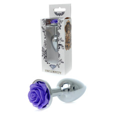 Анальна пробка - Jewellery Silver Rose Plug Purple