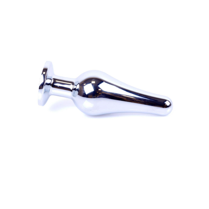 Анальна пробка - Jewellery Silver Long Plug Black