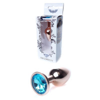 Анальна пробка - Jewellery Red Gold Plug Light Blue