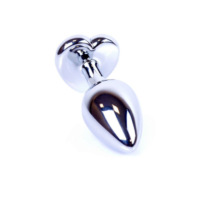 Анальна пробка - Jewellery Silver Heart Plug Black