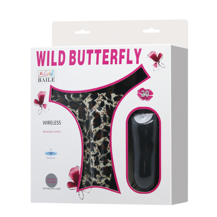 Трусики з вібропулею - Wild Butterfly Black