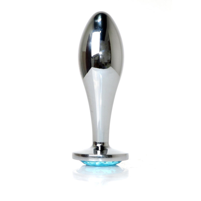 Анальна пробка - Jewellery Silver Plug Light Blue L