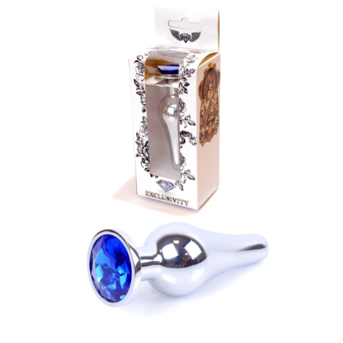 Анальна пробка - Jewellery Silver BUTT PLUG- Dark Blue