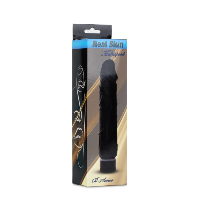 Вібратор - Real Skin Multispeed Black, 22 см