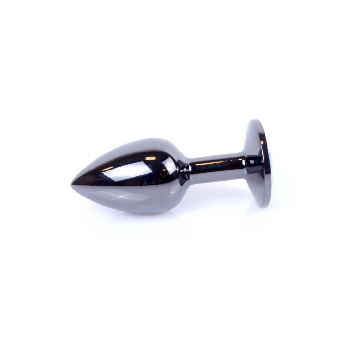 Анальна пробка - Jewellery Dark Silver PLUG- Light Blue