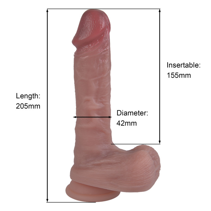 Фалоімітатор - Erospace Natural Play Silicone Dildo D2, 20.6 см