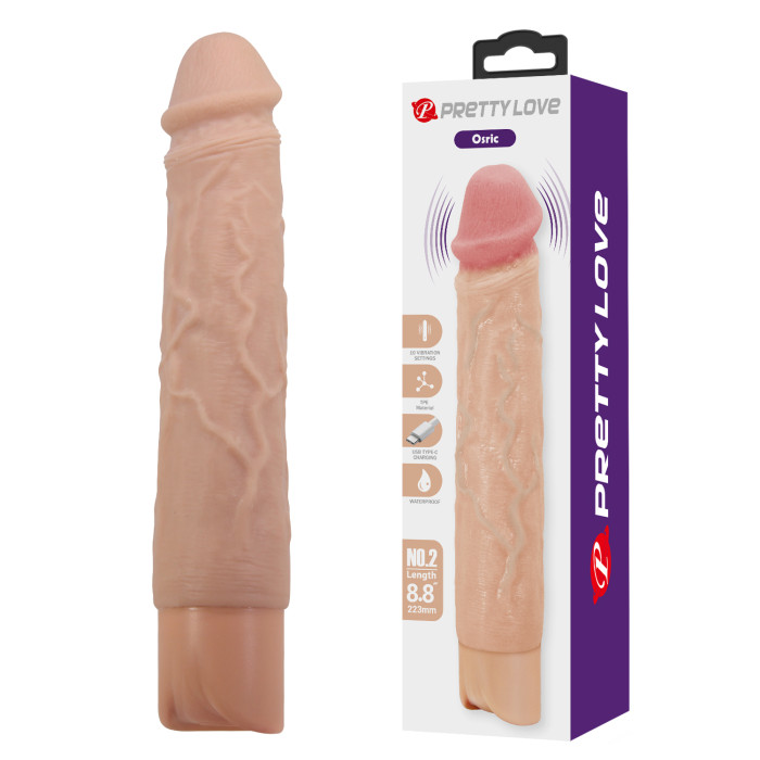 Реалістичний вібратор - Pretty Love Osric Realistic Vibrating Dildo Flesh