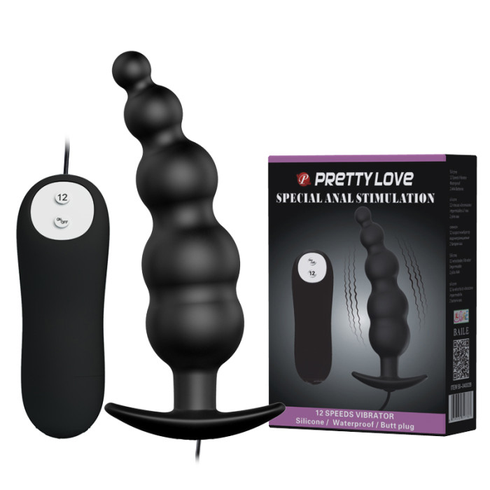 Анальна пробка - Pretty Love Special Anal Stimulation Vibrating Butt Plug Black