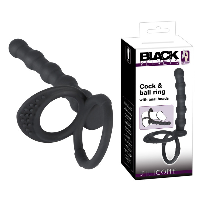 Насадка для подвійного проникнення - Black Velvets Cock & Ball Ring