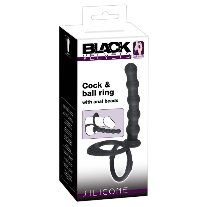 Насадка для подвійного проникнення - Black Velvets Cock & Ball Ring